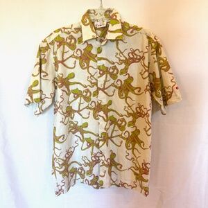 EBAY store Embroidered Logo Octopus Short Sleeve Button Down Shirt